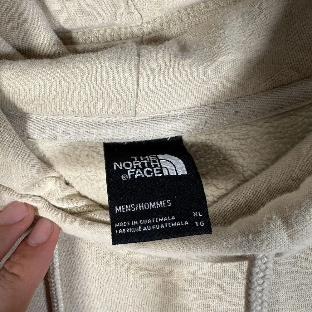 The North Face Hooded Sweatshirt Mens Extra Large XL Beige Outdoor Logo